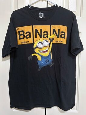 Despicable Me T-shirt Black Large Illumination Minion Animation
